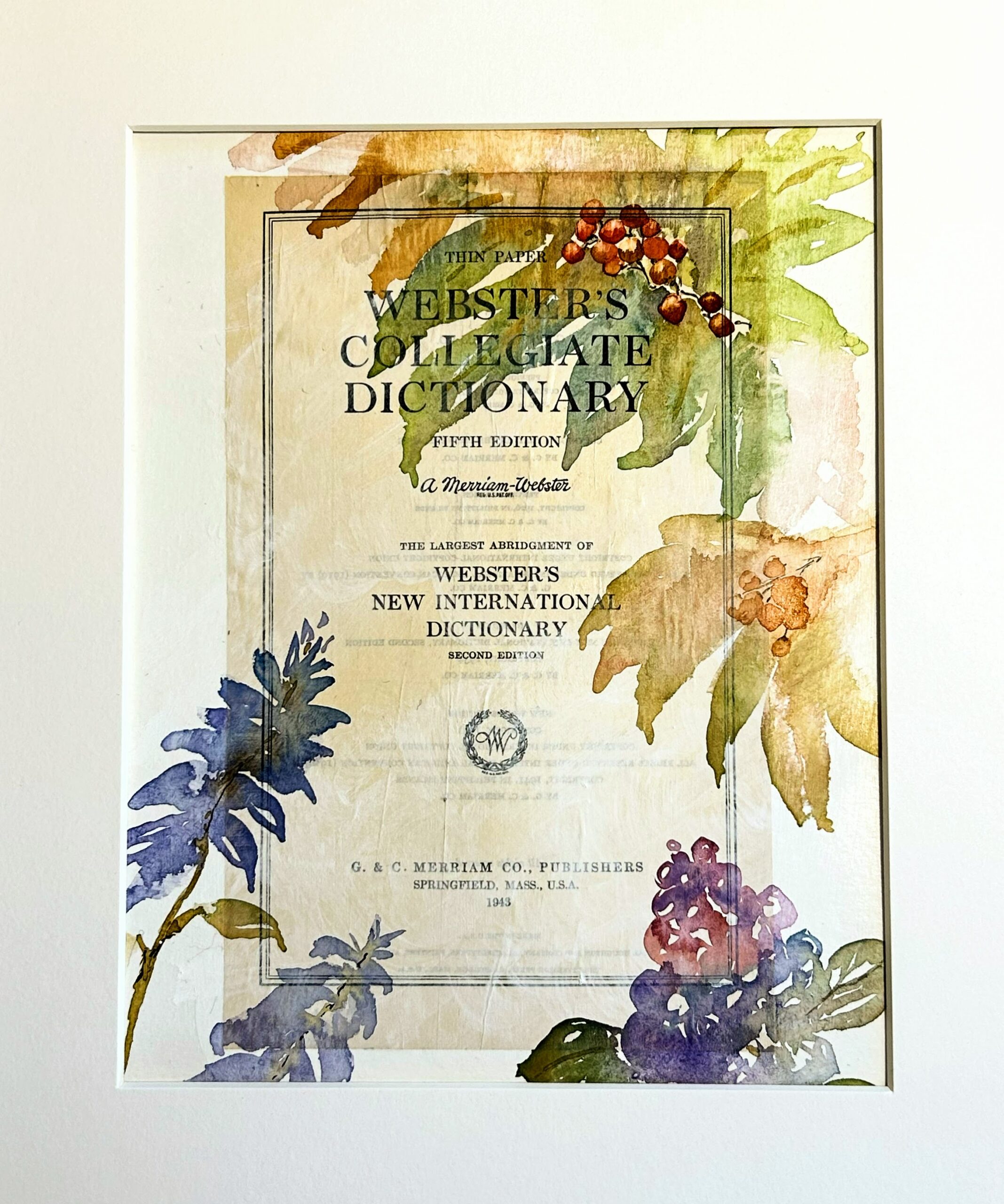 Mother's Day Book Page Watercolor Workshop with Kas Rohm: $75 (includes $10 material fee)