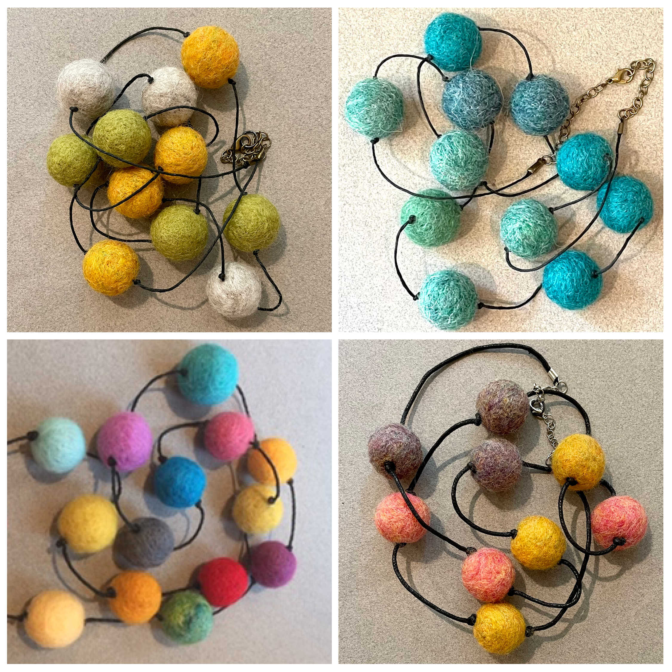 NEW! Ball Necklace Needle Felting Workshop with Loranimals: $75