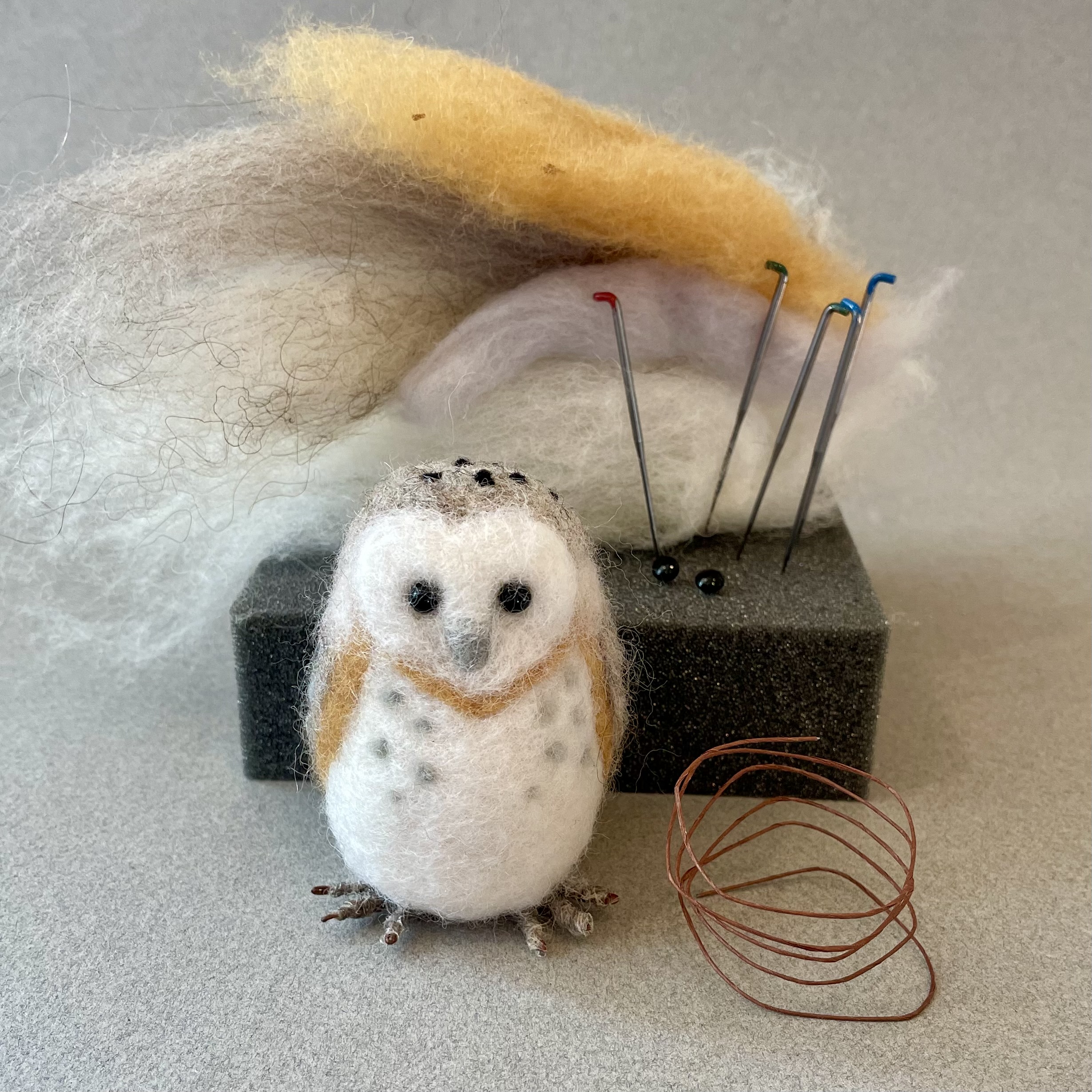 Barn Owl Needle Felting Workshop with Loranimals: $85